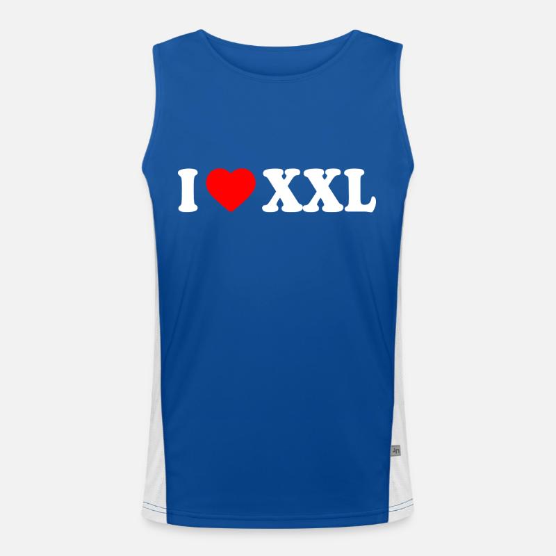 I love xxl Men's Functional Contrast Tank Top 
