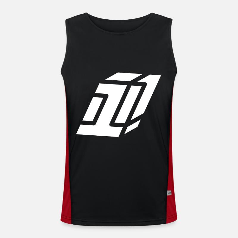 Abstract number 1 | First - Men's Functional Contrast Tank Top - black/red
