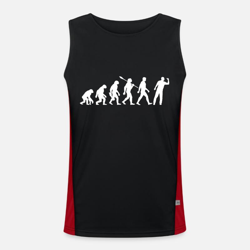 Evolution - Darters - Darts Players - Darts - Men's Functional Contrast Tank Top  - black/red