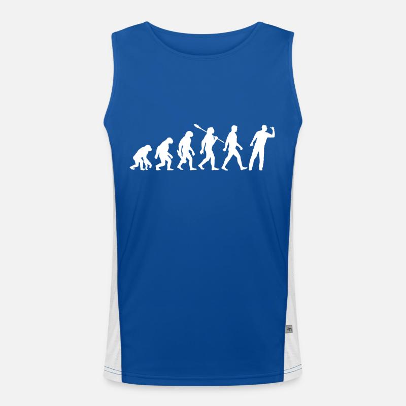 Evolution - Darter - Dartspieler - Darts Funktionelles Kontrast-Tank Top für Männer 