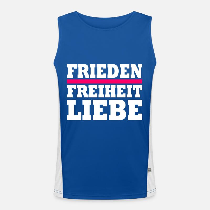 Frieden freiheit liebe Funktionelles Kontrast-Tank Top für Männer 