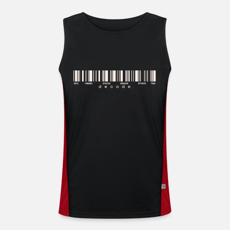 Code Strichcode Barcode Zahlen Einkauf Scan Funktionelles Kontrast-Tank Top für Männer 
