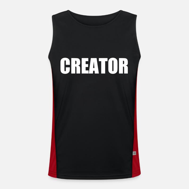 Creator - Men's Functional Contrast Tank Top  - black/red