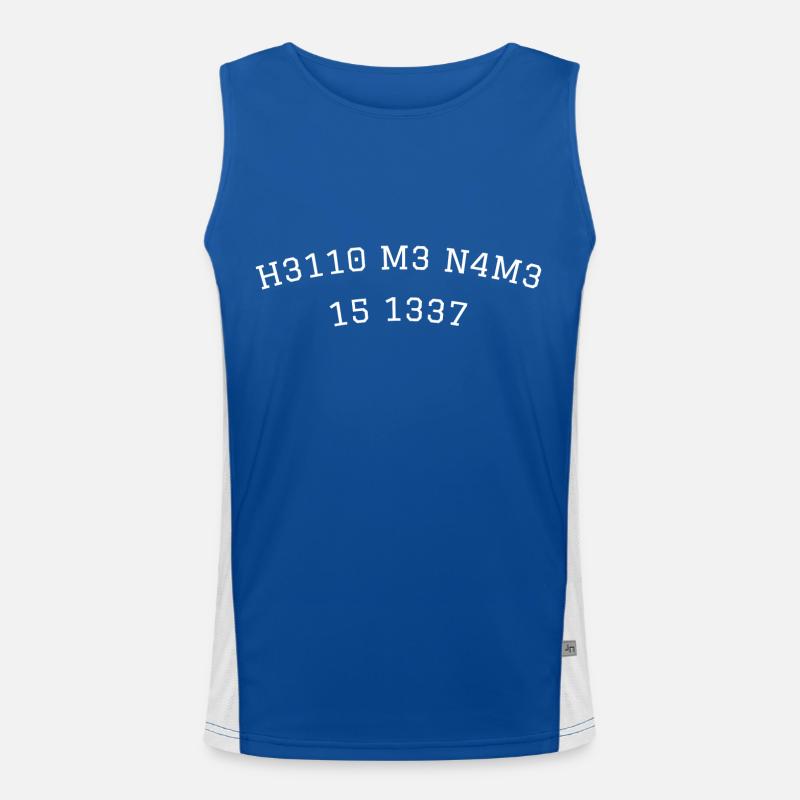 leetspeak leet mon nom est hello code gamer 1337 Débardeur respirant contrasté Homme 