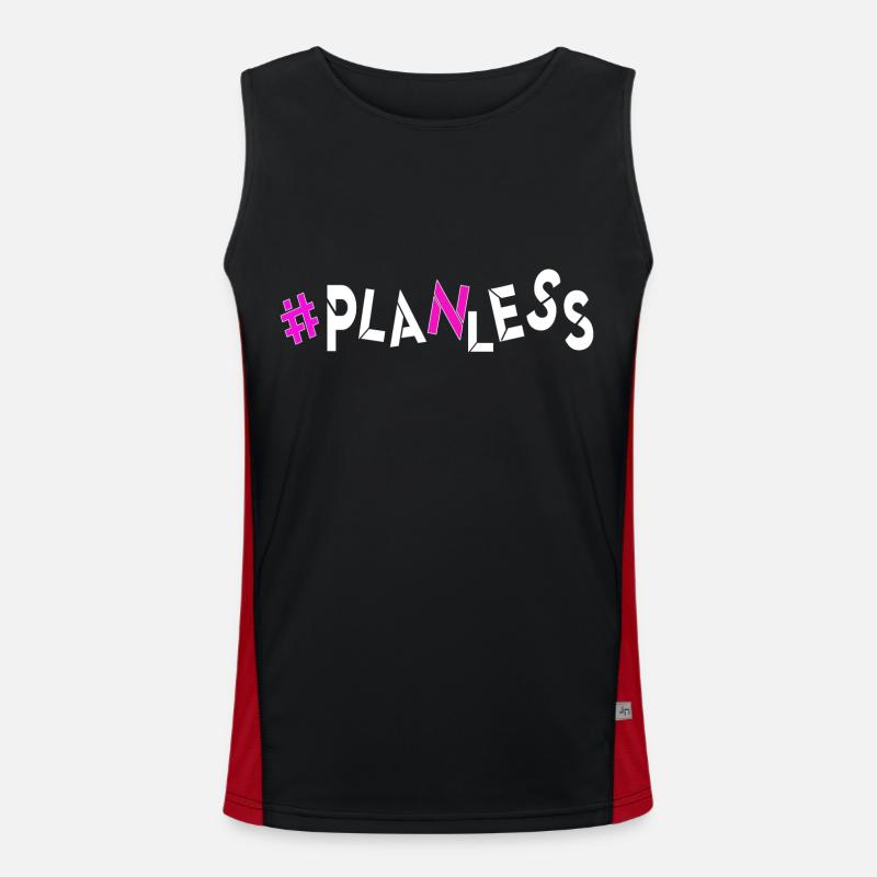 no plan today no idea burnout headless relax head Men's Functional Contrast Tank Top 