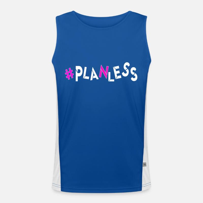 no plan today no idea burnout headless relax head Men's Functional Contrast Tank Top 