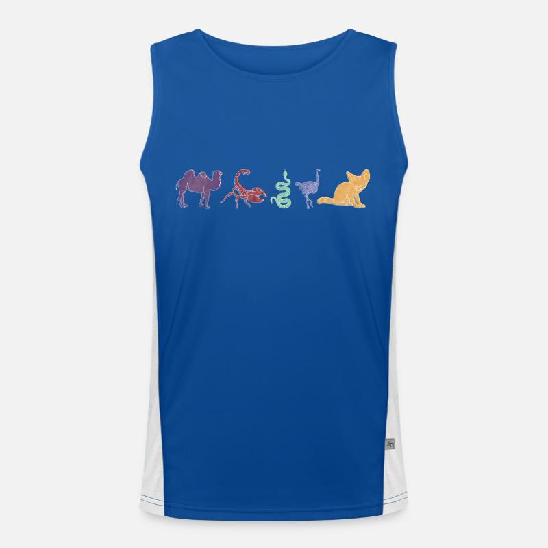 Boho Line Art Design, Serie „Desert“ Funktionelles Kontrast-Tank Top für Männer 