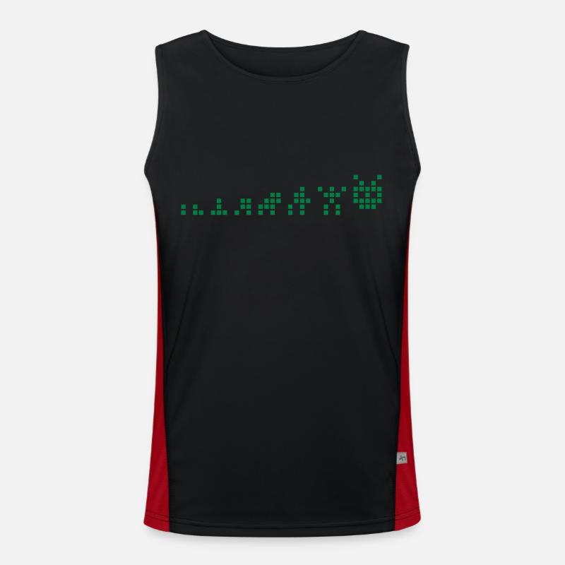 Pixel Evolution - Men's Functional Contrast Tank Top  - black/red