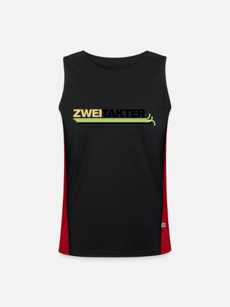 zweitakter_claim - Funktionelles Kontrast-Tank Top für Männer  - Schwarz/Rot