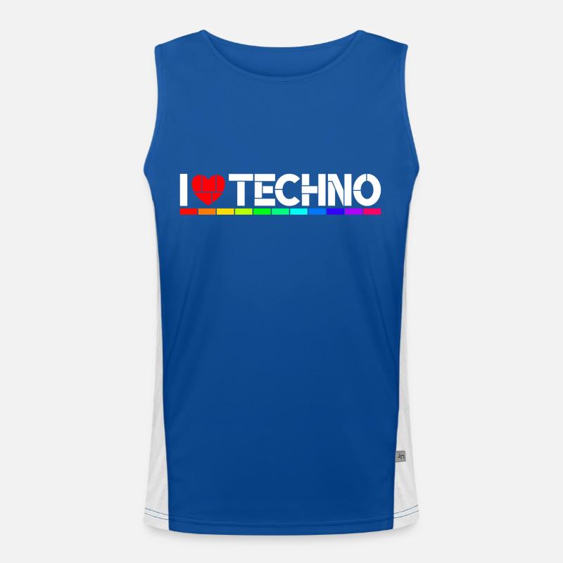 I love Techno Funktionelles Kontrast-Tank Top für Männer 
