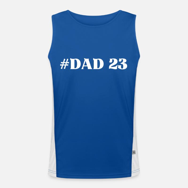 #Dad 23 Daddy Dad Funktionelles Kontrast-Tank Top für Männer 