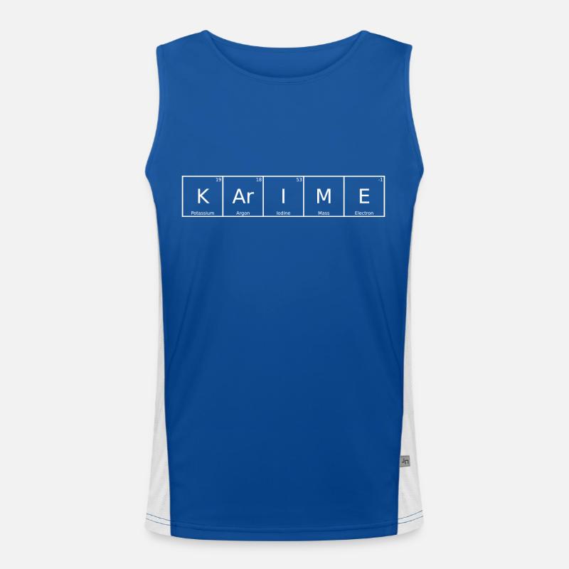 Karime Surname First Name Chemistry Periodic Table Elements Men's Functional Contrast Tank Top 