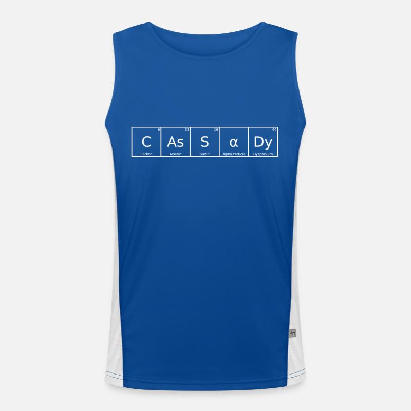 Cassady Name First Name Chemistry Periodic Table Element Men's Functional Contrast Tank Top 