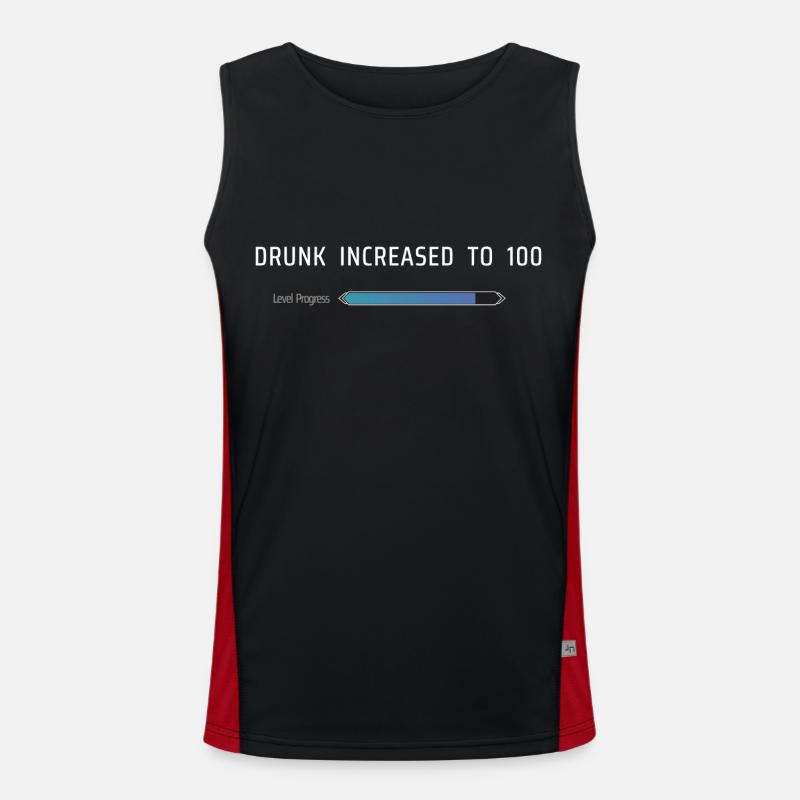 Drunk Increased To 100 - Men's Functional Contrast Tank Top  - black/red