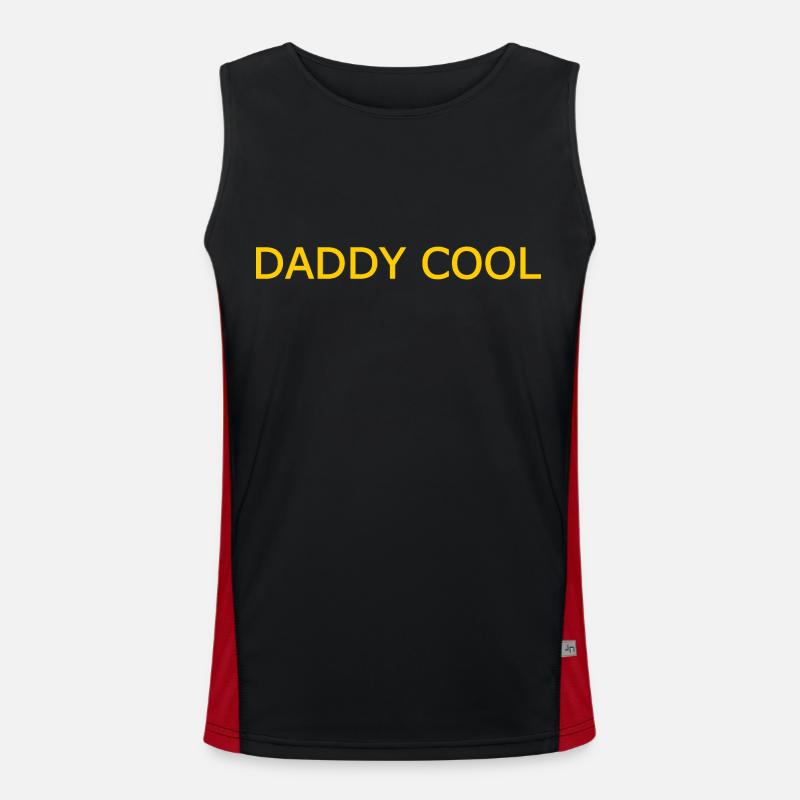Daddy cool - Men's Functional Contrast Tank Top  - black/red