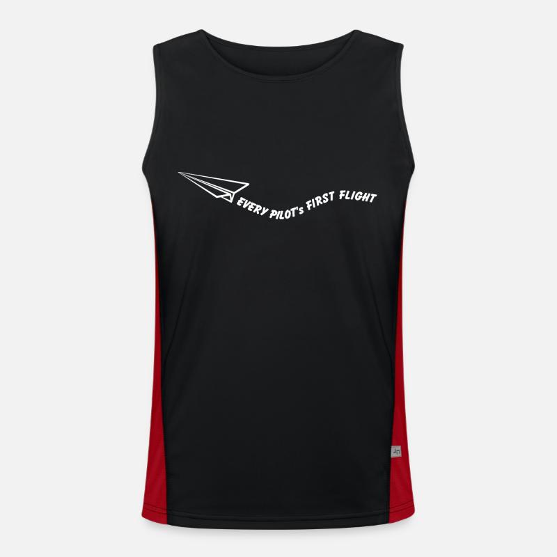 Every pilot's first flight - Men's Functional Contrast Tank Top - black/red