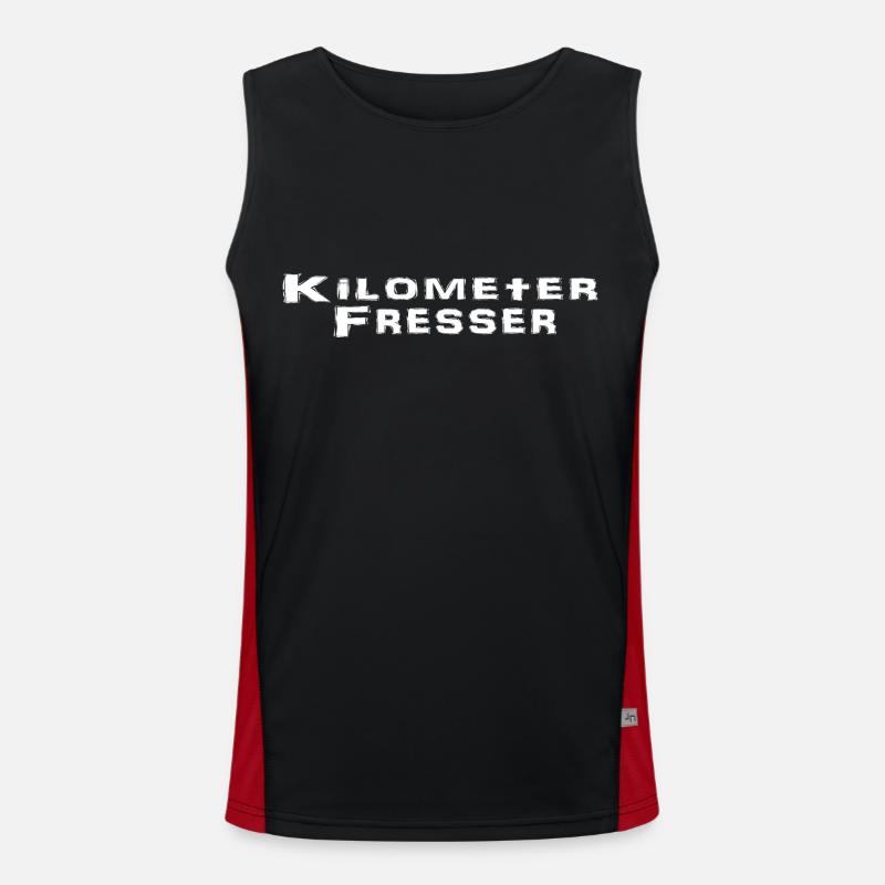 Kilometer eater - Men's Functional Contrast Tank Top  - black/red