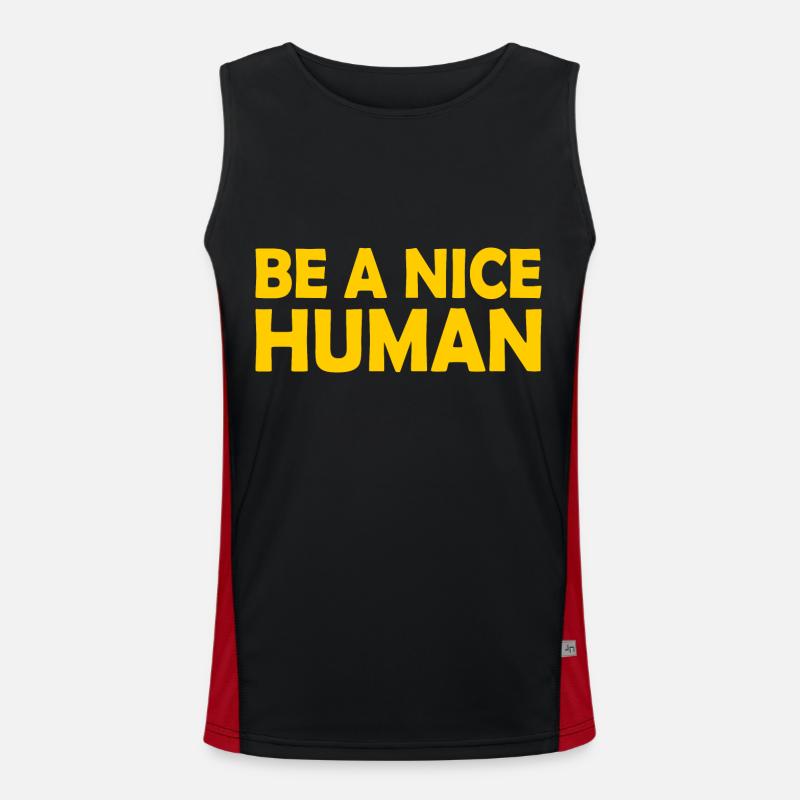 Be a nice human - Men's Functional Contrast Tank Top  - black/red