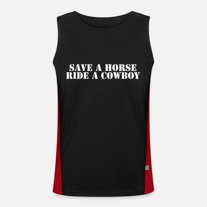 Save a Horse Ride a Cowboy Men's Functional Contrast Tank Top 