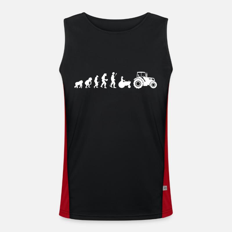 Tractor evolution - Men's Functional Contrast Tank Top  - black/red