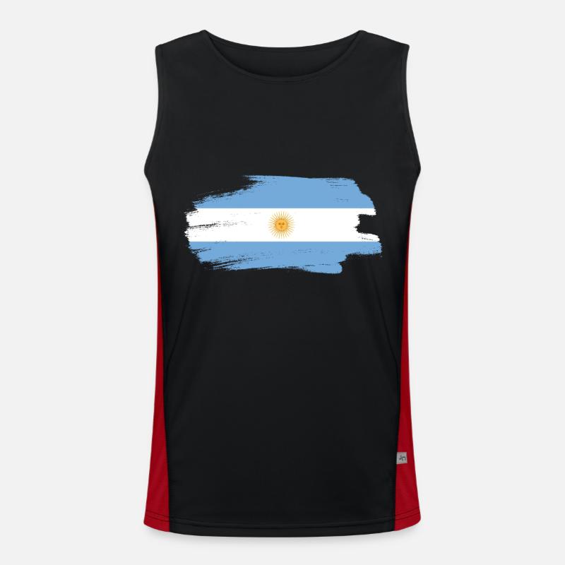 Drapeau de l’Argentine Amérique du Sud Drapeau de l’Argentine Débardeur respirant contrasté Homme 