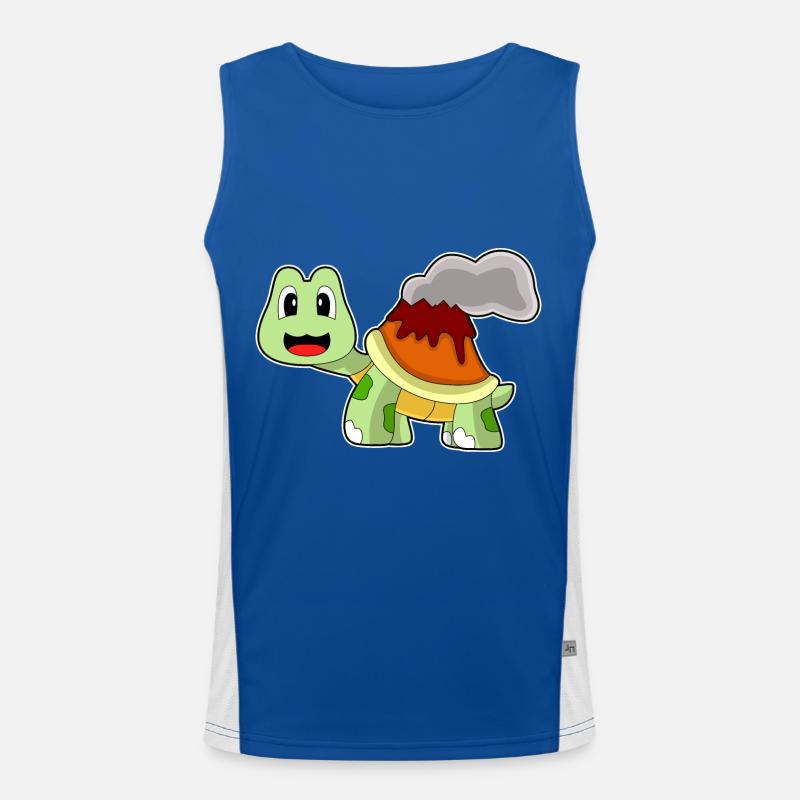 Schildkröte Vulkan Funktionelles Kontrast-Tank Top für Männer 