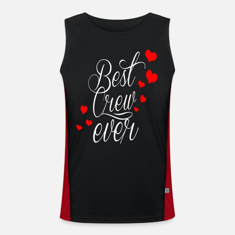 best crew ever! - Men's Functional Contrast Tank Top - black/red