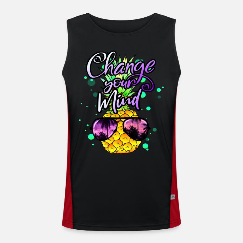 coole Ananas Change your Mind Funktionelles Kontrast-Tank Top für Männer 
