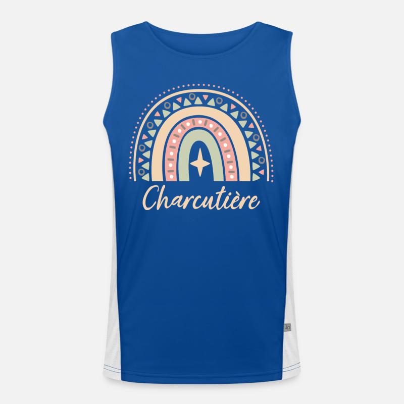 Cadeau Charcutière. Boho Rainbow charcutière. Débardeur respirant contrasté Homme 