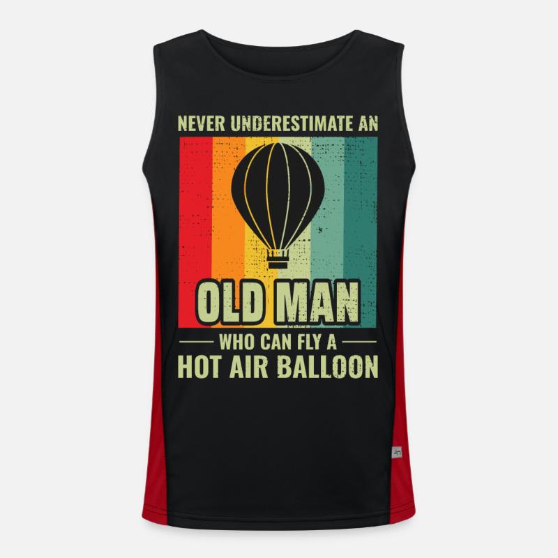 Alter Mann Heißluftballon Hopper Ballon Funktionelles Kontrast-Tank Top für Männer 