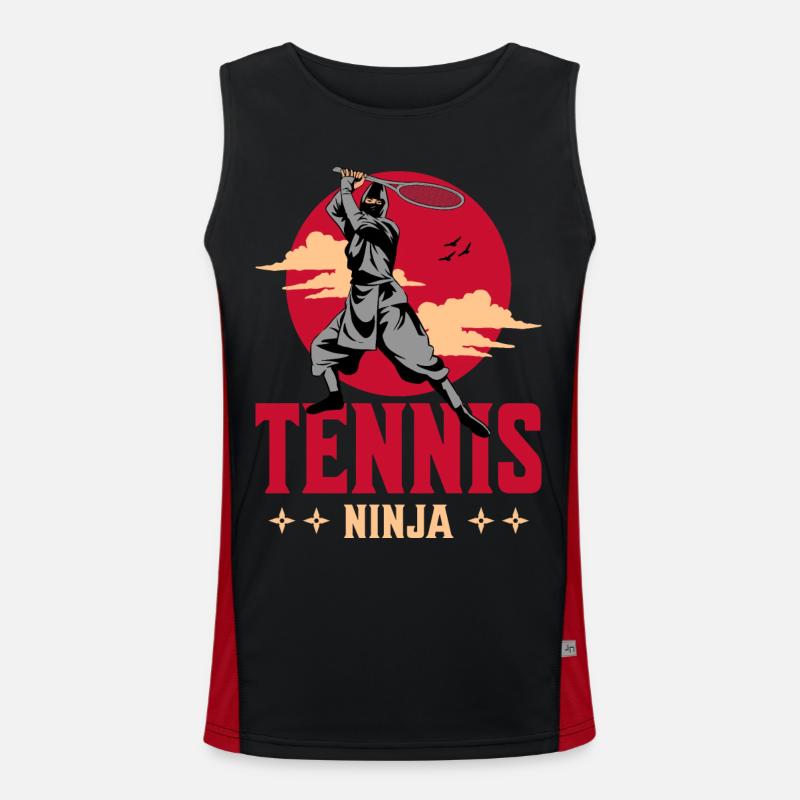 Padel Ninja Samurai Japanischer Tennisschläger Funktionelles Kontrast-Tank Top für Männer 
