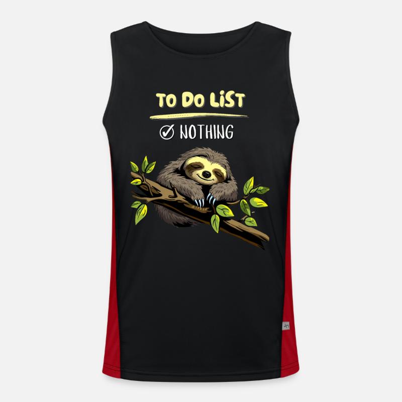 Cute sloth... Sloth has nothing to do Men's Functional Contrast Tank Top 