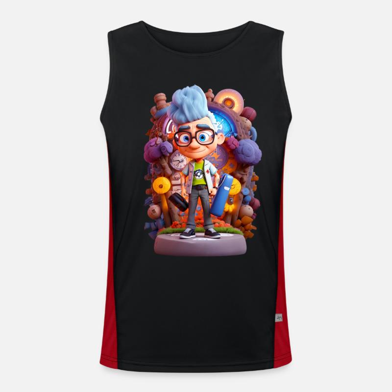 Physicist Oppenheimer 3D Animation Style Men's Functional Contrast Tank Top 