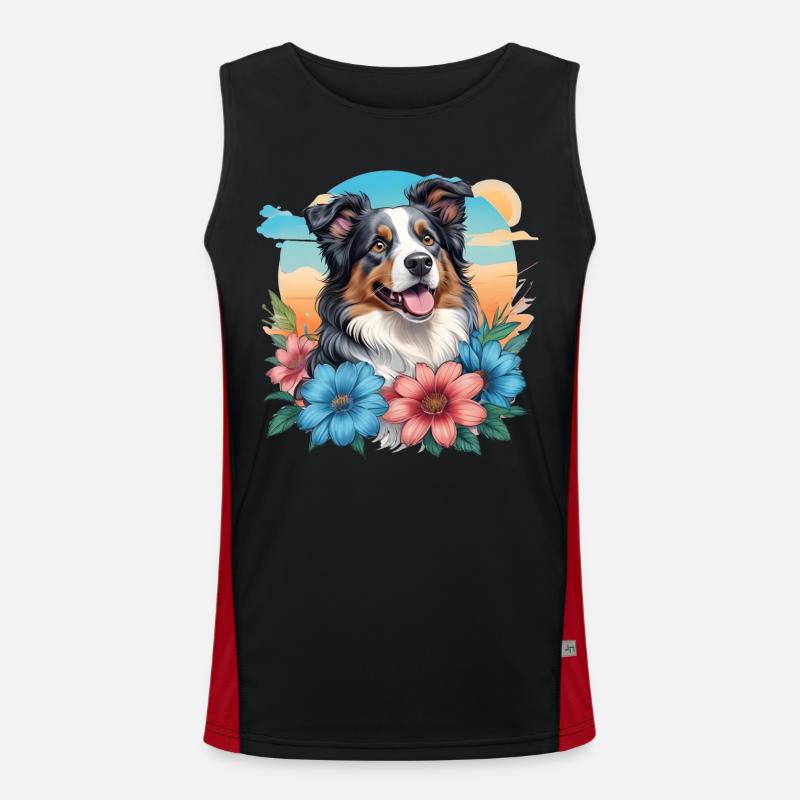 Australian Shepherd Men's Functional Contrast Tank Top 