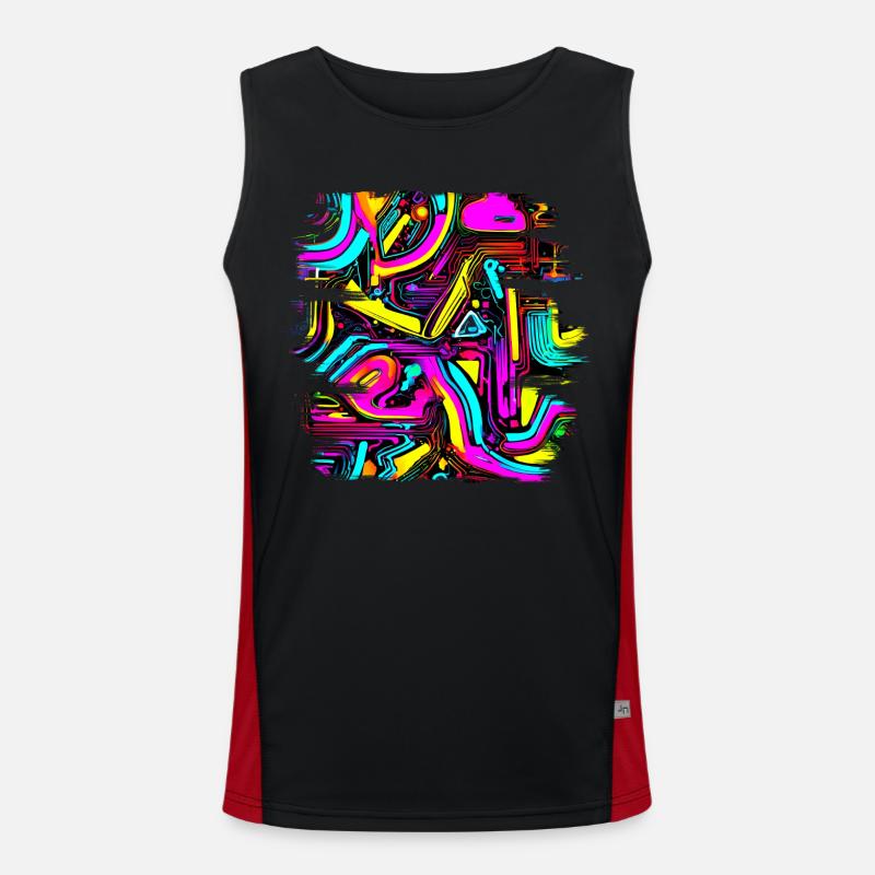 Neon Design abstrait UV Maison Style Débardeur respirant contrasté Homme 