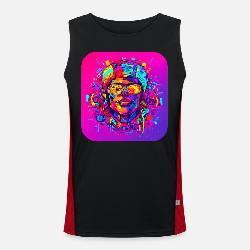 Neon Splash Creative Luminous UV Style Men's Functional Contrast Tank Top 