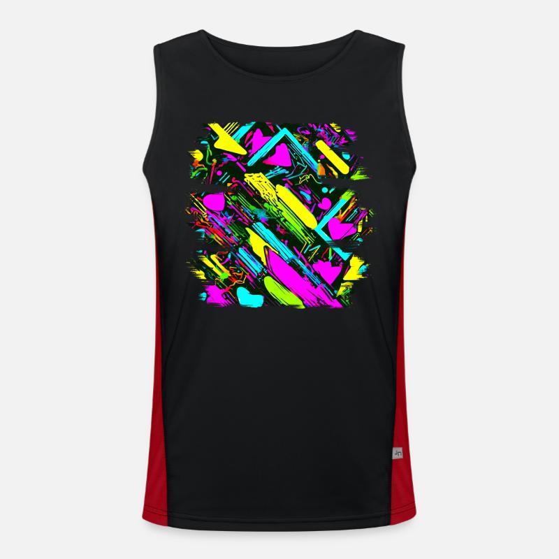 Neon Colors Colorful Creative Style Glow Men's Functional Contrast Tank Top 