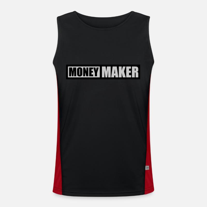 Text Logo Money Maker Funktionelles Kontrast-Tank Top für Männer 