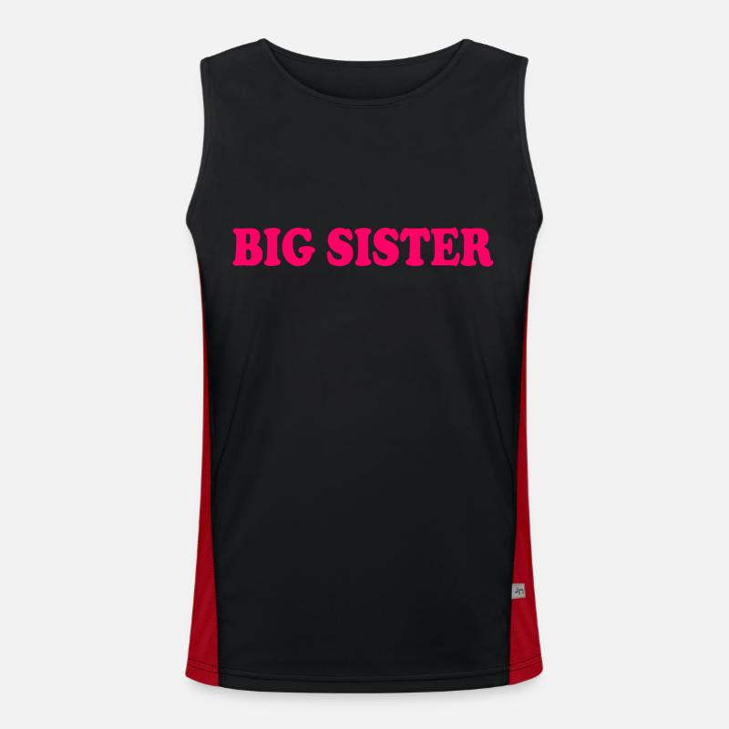 Big sister - Men's Functional Contrast Tank Top  - black/red