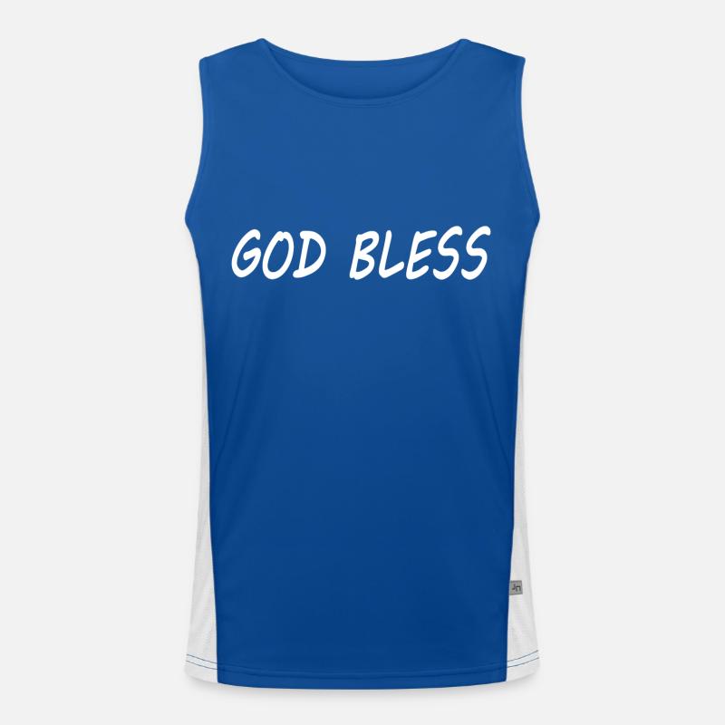 God bless Men's Functional Contrast Tank Top 