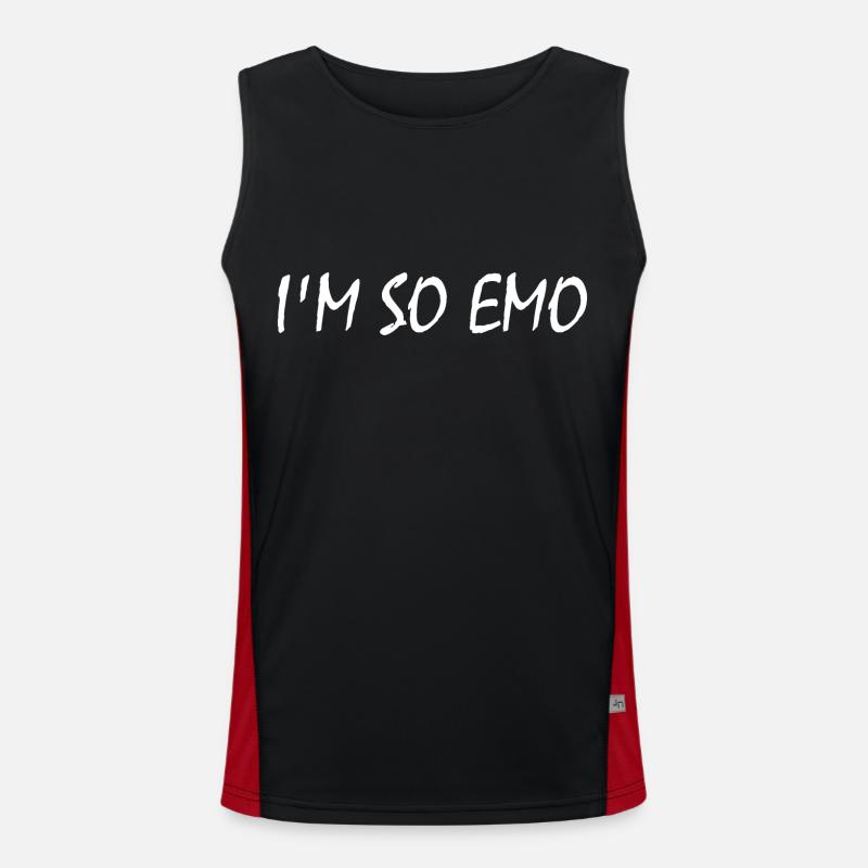 Im so emo - Men's Functional Contrast Tank Top  - black/red