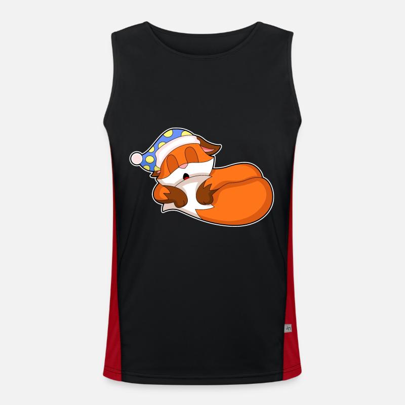 Fox Sleeping Nightcap - Men's Functional Contrast Tank Top  - black/red