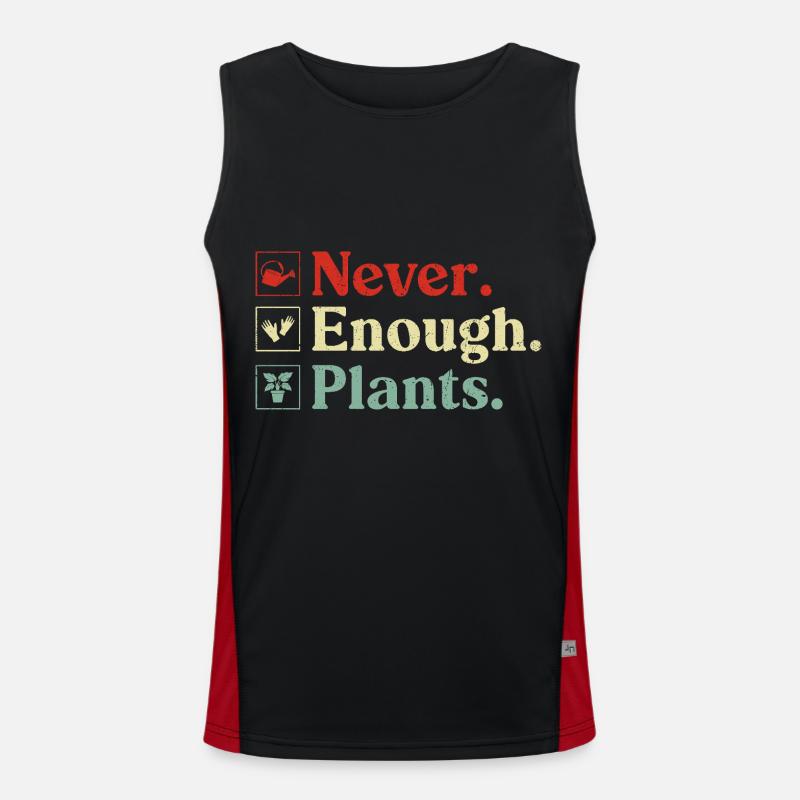Never Enough Plants - Men's Functional Contrast Tank Top  - black/red