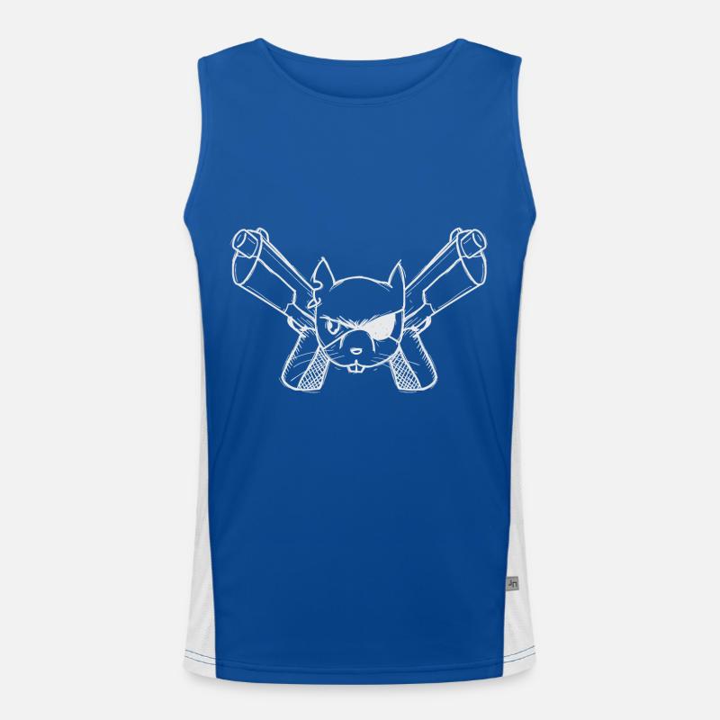 Eichhörnchen mit einer Waffe Funktionelles Kontrast-Tank Top für Männer 