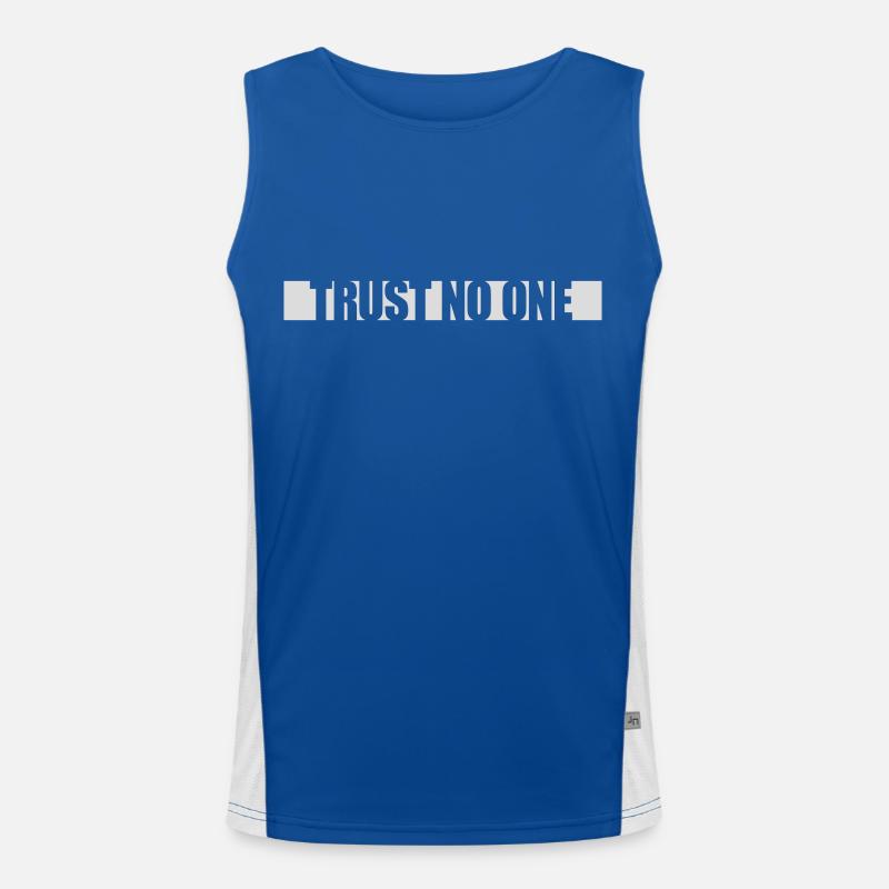 trust no one quote Men's Functional Contrast Tank Top 