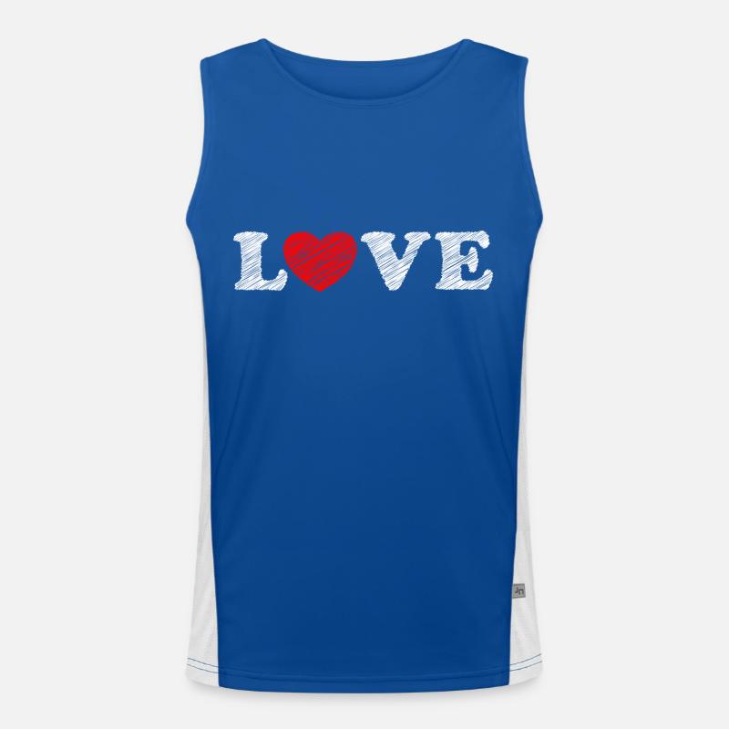 Love Herz Scribble Funktionelles Kontrast-Tank Top für Männer 