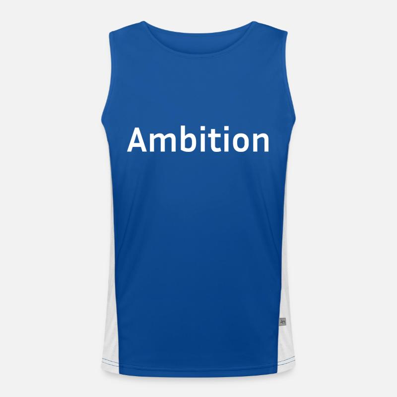 Ambition white Men's Functional Contrast Tank Top 