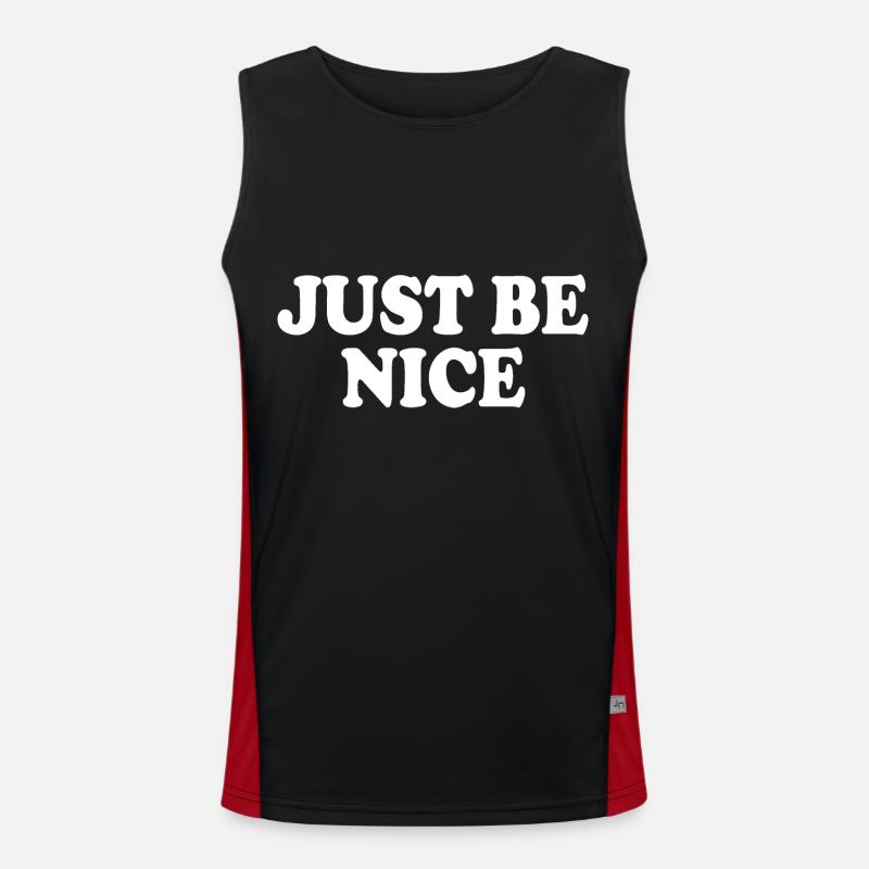 Just be nice - Men's Functional Contrast Tank Top  - black/red