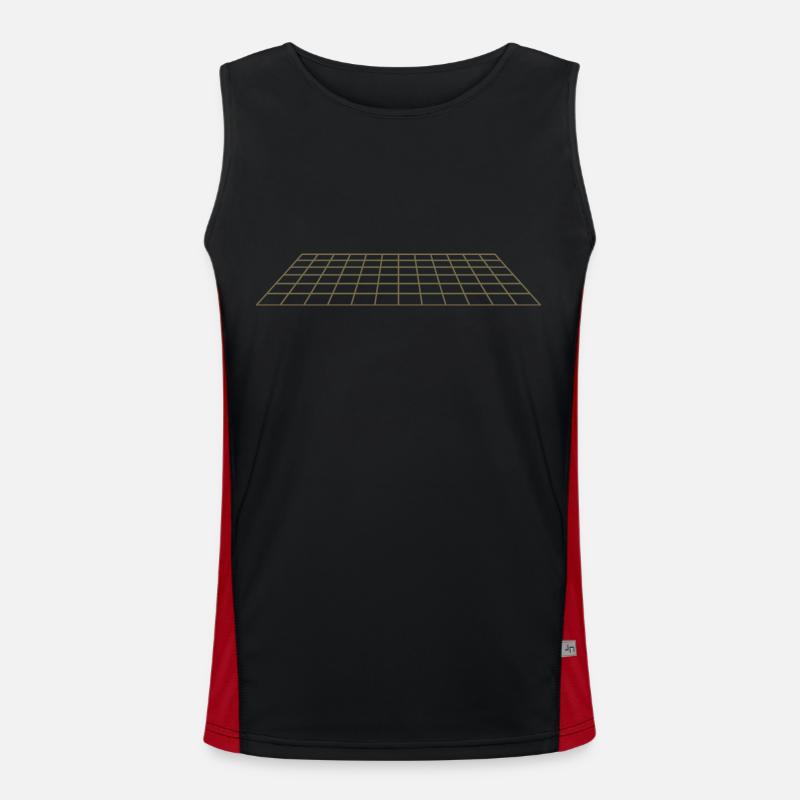 Perspective 3D Synthwave - Men's Functional Contrast Tank Top  - black/red