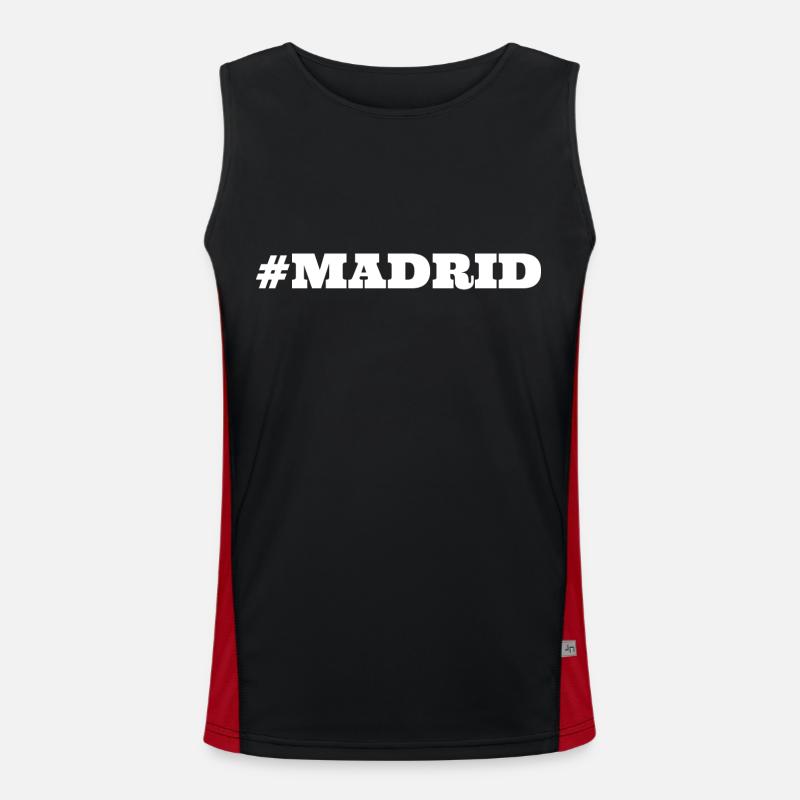 #Madrid Spain Capital Men's Functional Contrast Tank Top 